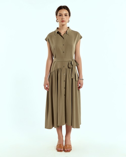 SIXDO Woven Flared Dress for Women